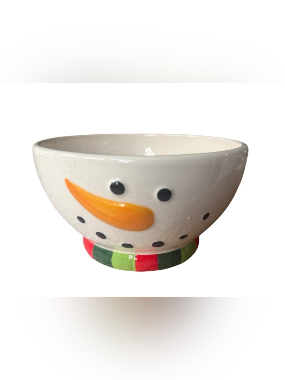 Snowman Ceramic Bowl Christmas Holiday Soup Cereal Bowl 5” Cute Winter Decor